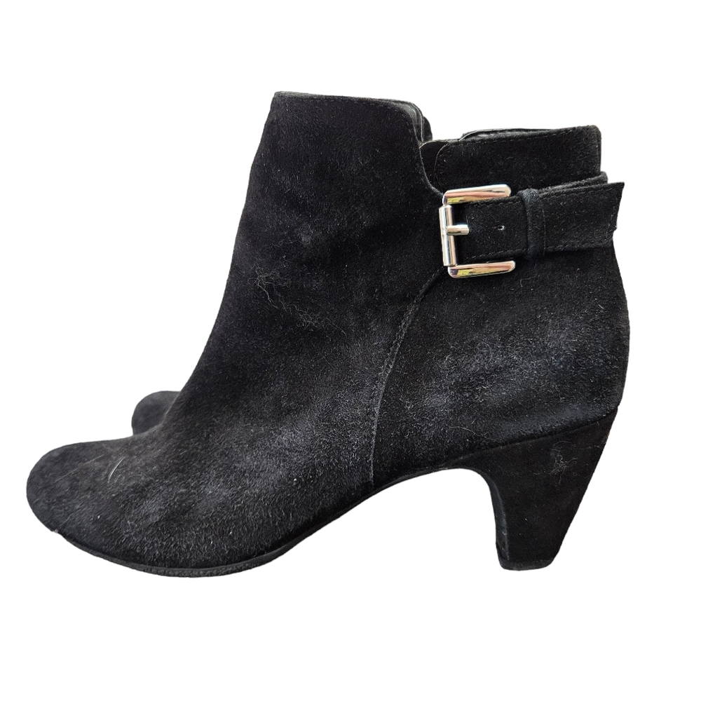 Sam Edelman Mona Black Suede Leather Ankle Booties Zipper Side EUC Ladies Size 8 - Picture 7 of 13